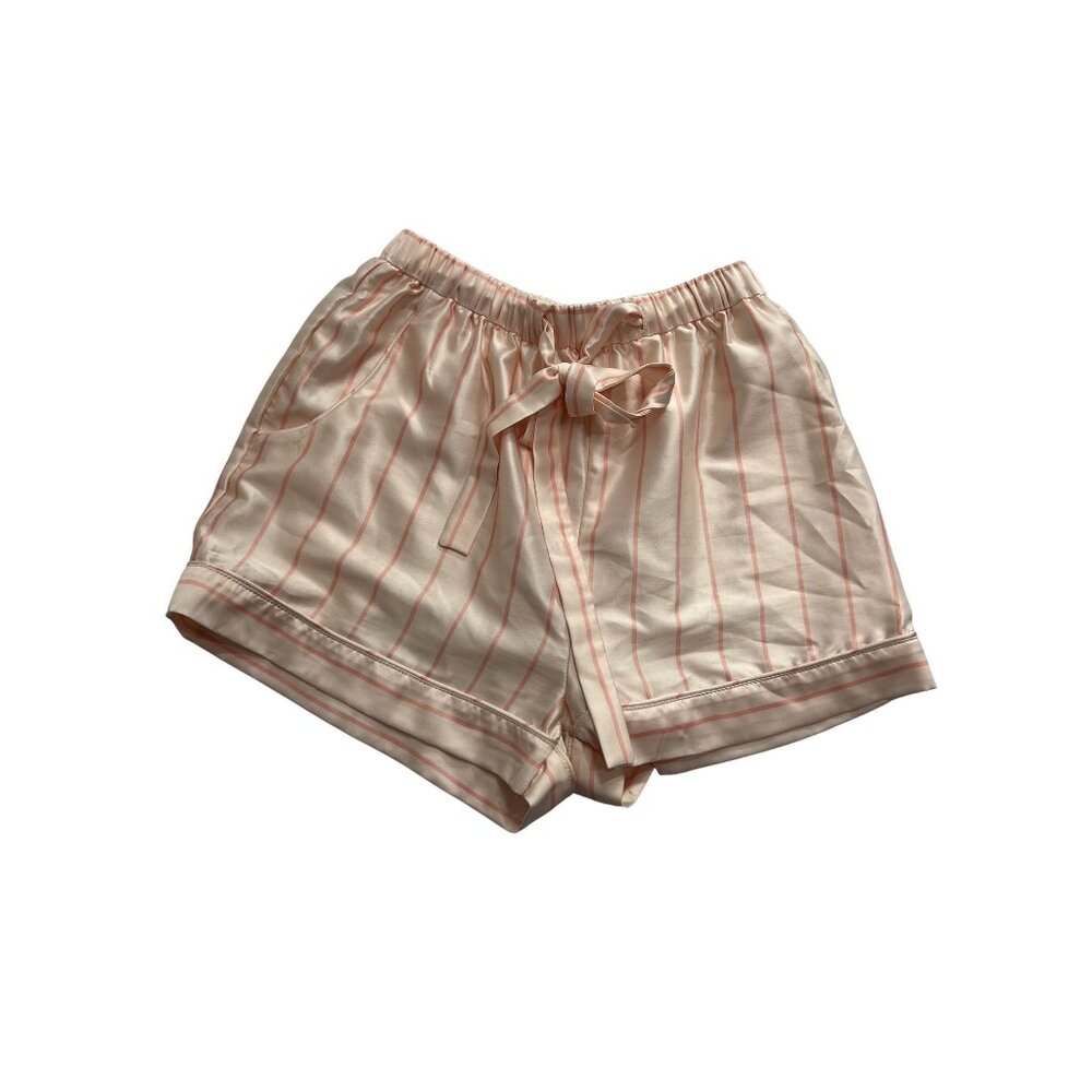 SiSi Signature Crop Pajama Shorts in Cream Salmon Pink